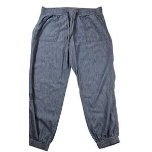 Gap PULL ON Utility Joggers Chambray Blue Elastic Waist Pants Baggy XL TALL EUC